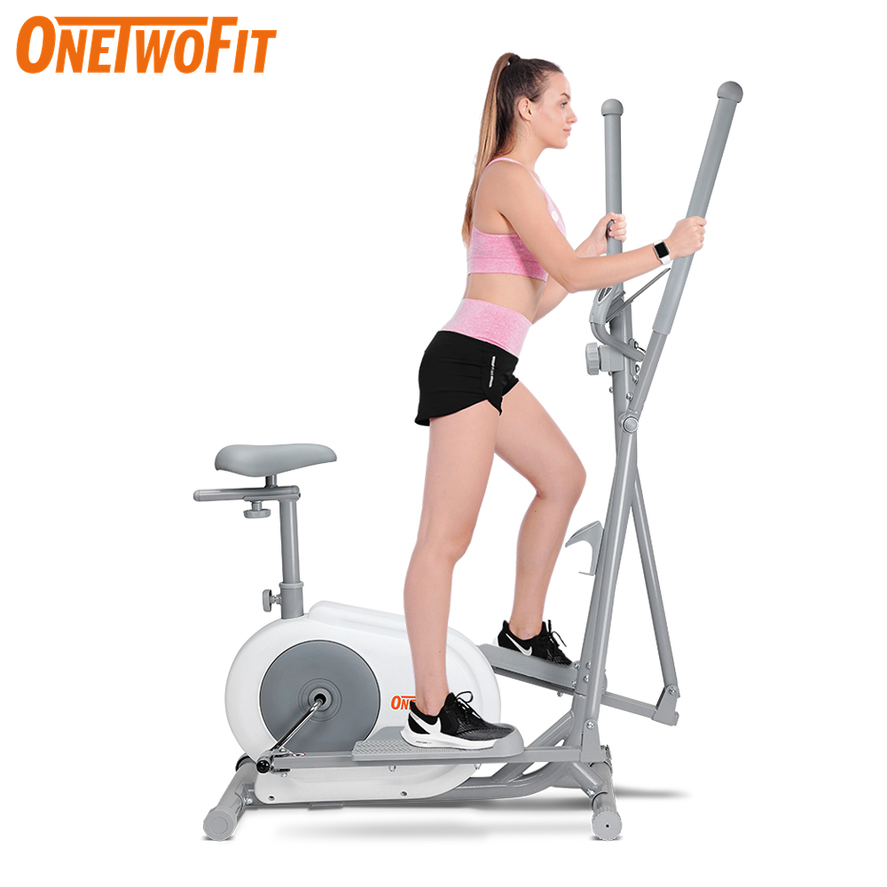 OneTwoFit Magnetic Elliptical Exercise Bike for Quiet Home Workouts