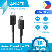 Anker USB-C to USB-C Fast Charging Cable, 3ft, Black