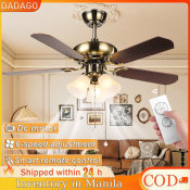 Retro Chandelier Ceiling Fan with Remote Control - ECONN