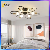 S&K Iron LED Ceiling Chandelier - 220V E27 Pendant Lamp