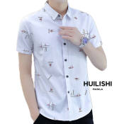 HUILISHI Fashion casual men's shirt polo shirt