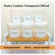 Hiraya Ph Airtight Pantry Canister with Scooper, 500ml/1000ml