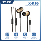 TYLEX X-K16 Coated Headset with Built-in Mic In-Ear Earphones