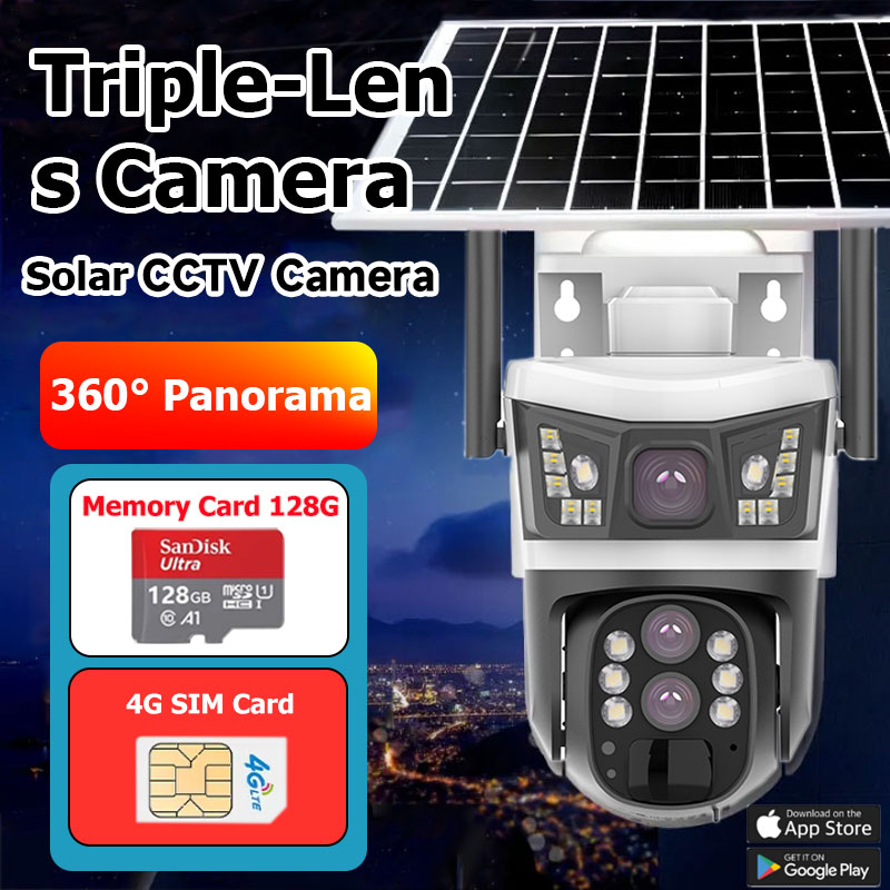 V380 Pro 8MP Solar CCTV Camera with 360° Night Vision