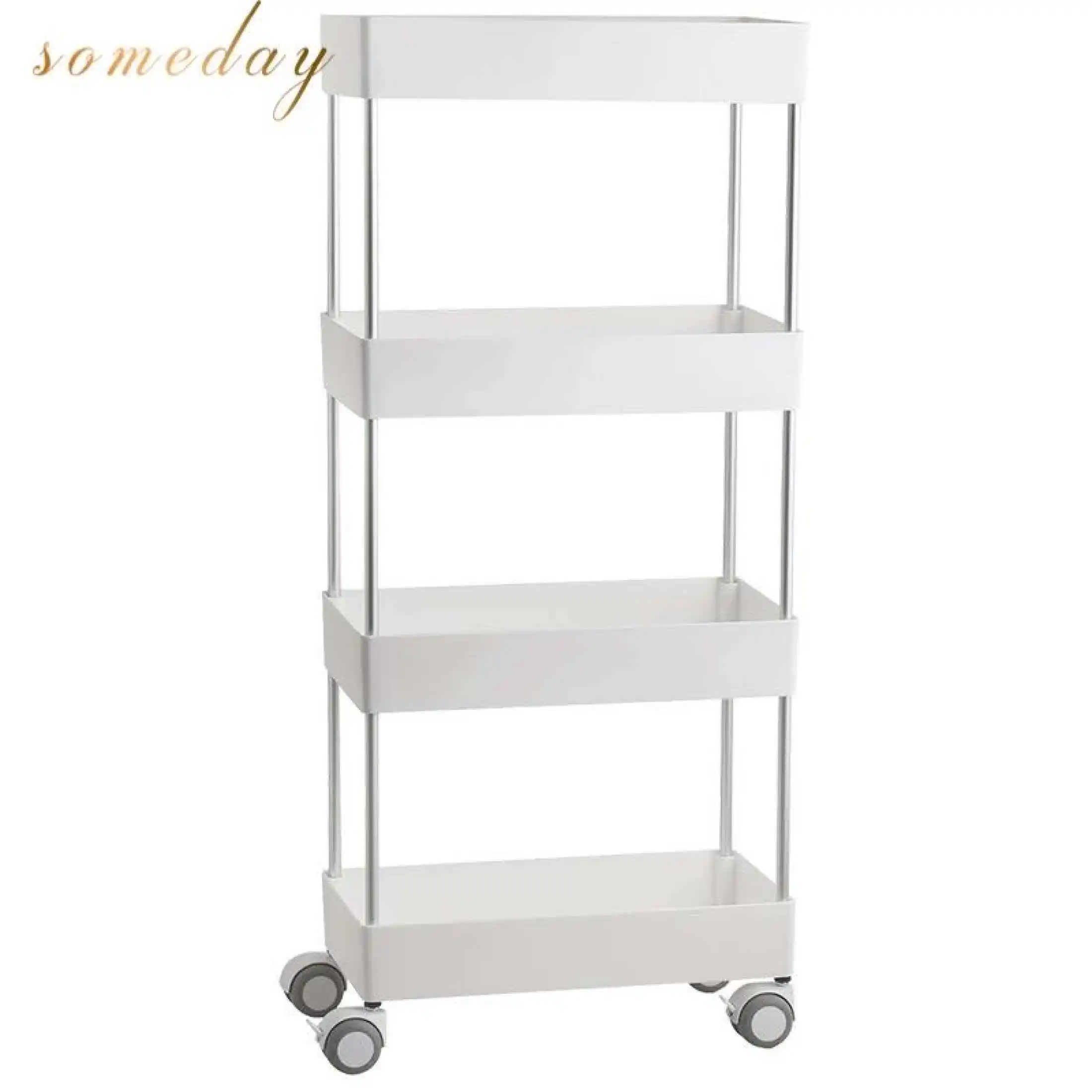 4 Tier Kitchen Utility Trolley Shelf Rack Organizer Home Bedroom Office Storage Rolling Salon Cart Hotels Restaurant Use With Locking Wheels Storage Shelf Rack Lazada PH