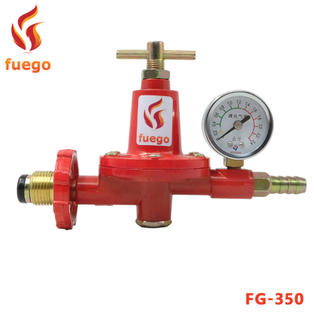 Fuego Gas High Pressure LPG Regulator with Gauges and Connector