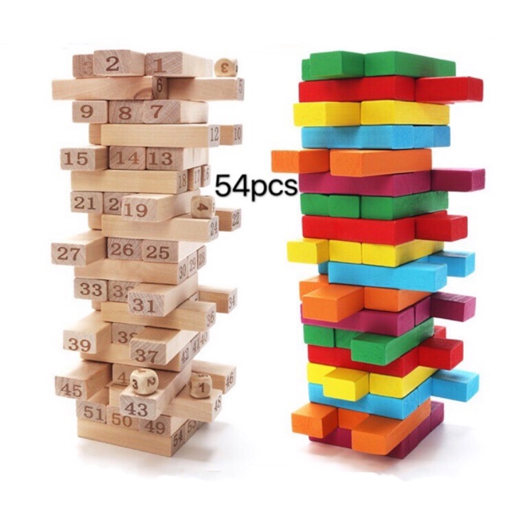 Jlt 54pcs Big Size Jenga Blocks