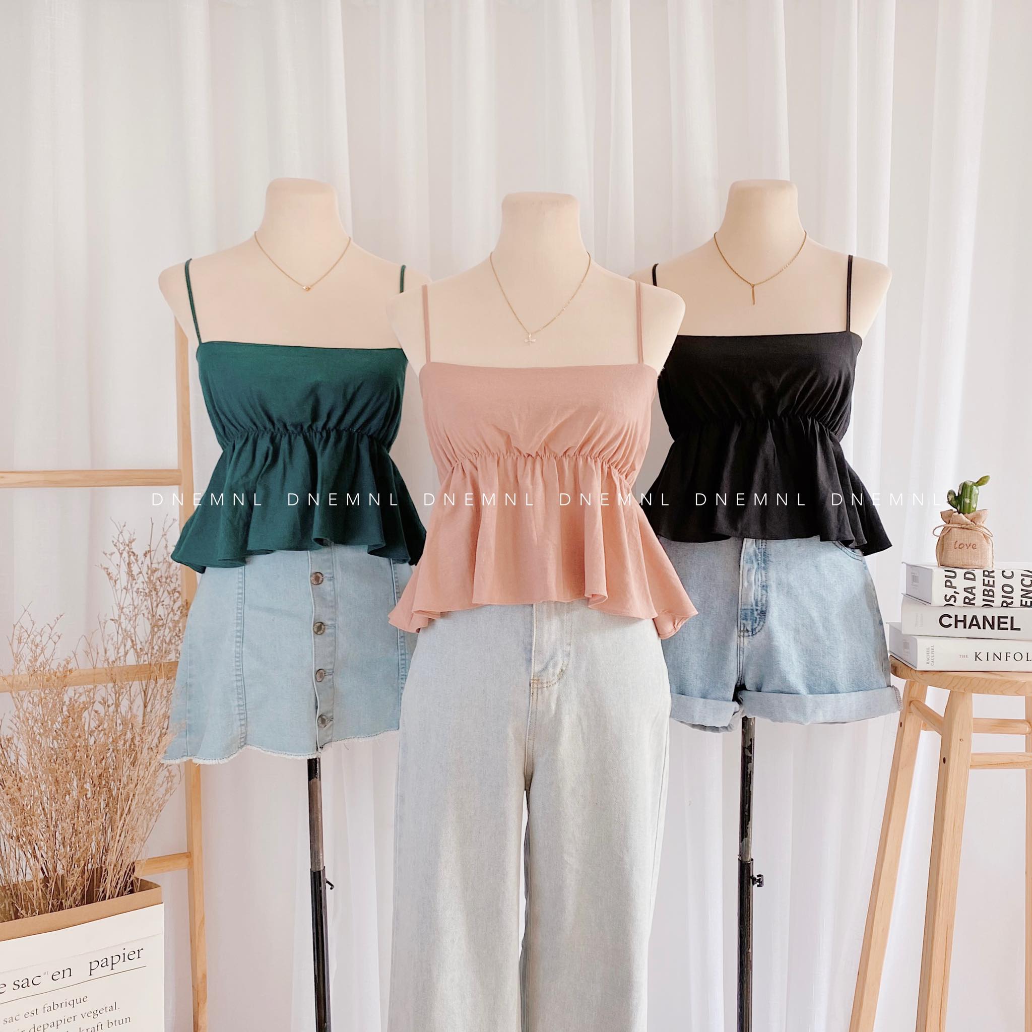 DNEMNLPH Bridget String Peplum Crop Top (Trendy Korean Bangkok