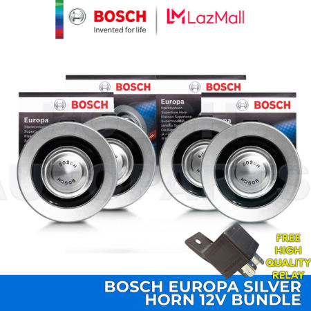 Bosch Europa Silver Horn Set with Relay and Socket Included