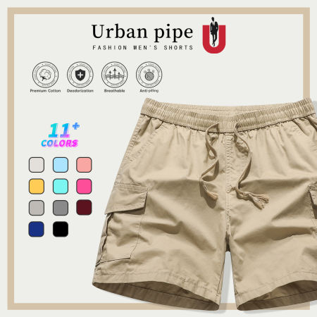 Urban Pipe Men's Cargo Shorts with Drawstring and Buttons