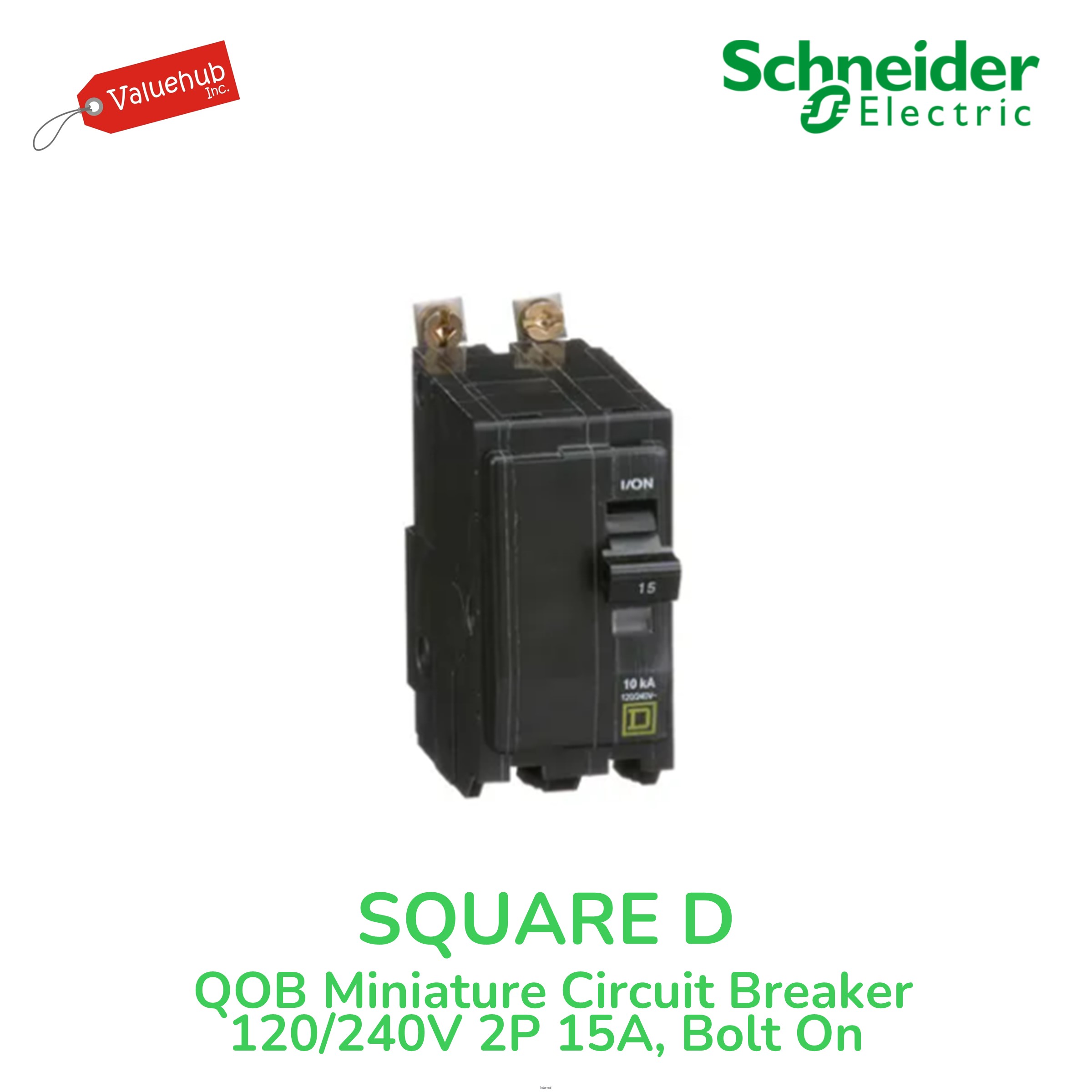 thumbnail image 2 of Square D QO 50 Amp 2-Pole Circuit Breaker - 120/240V, 10kA, Plug-in Mount, HACR Rated 2 of 7