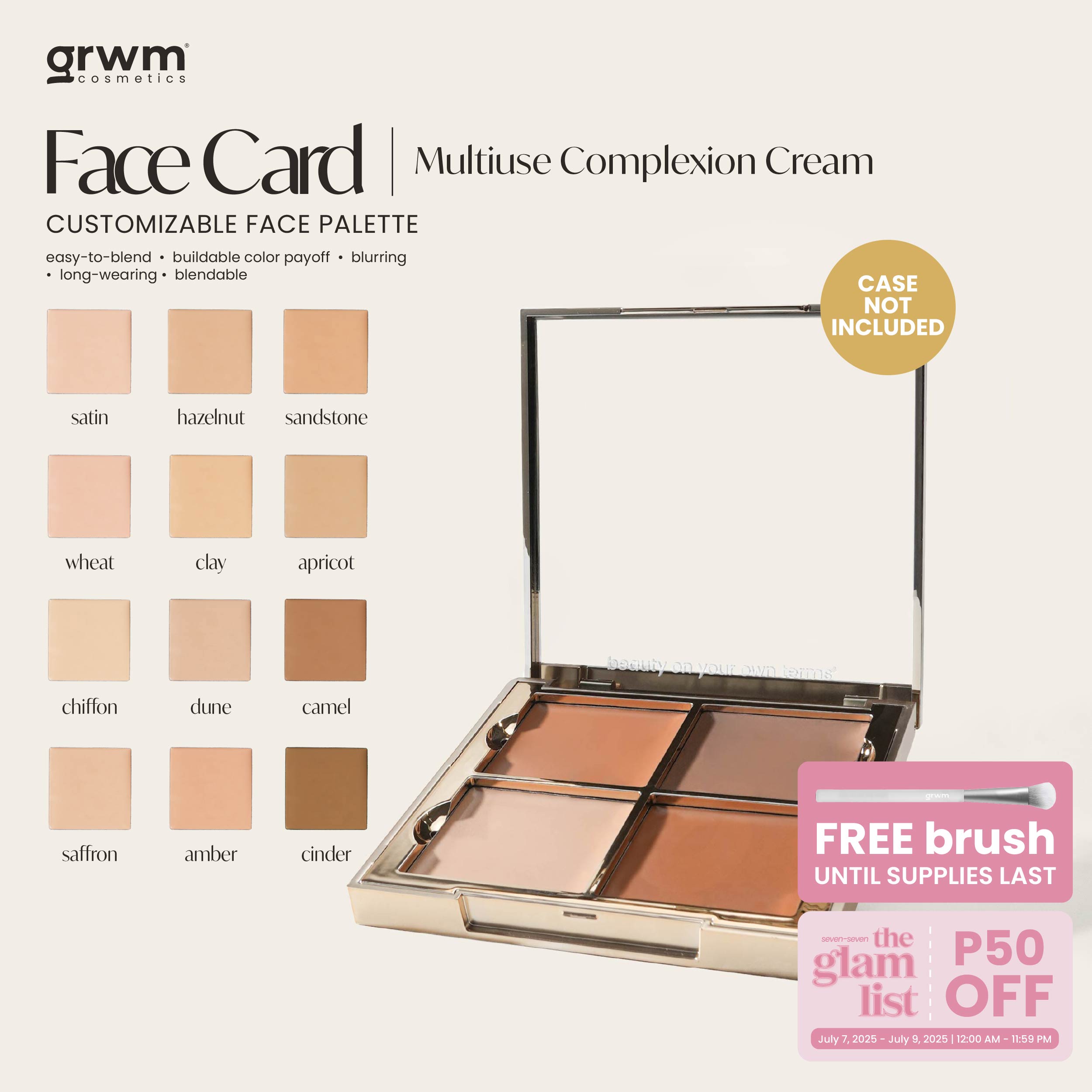 Discount on GRWM Cosmetics  shoes - SKU: GRWM Cosmetics Face Card - Multiuse Complexion Cream [case not included]