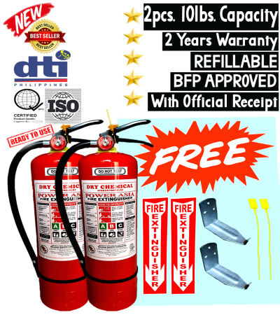 Power Asia 10LB ABC Dry Chemical Fire Extinguisher (2PCS)