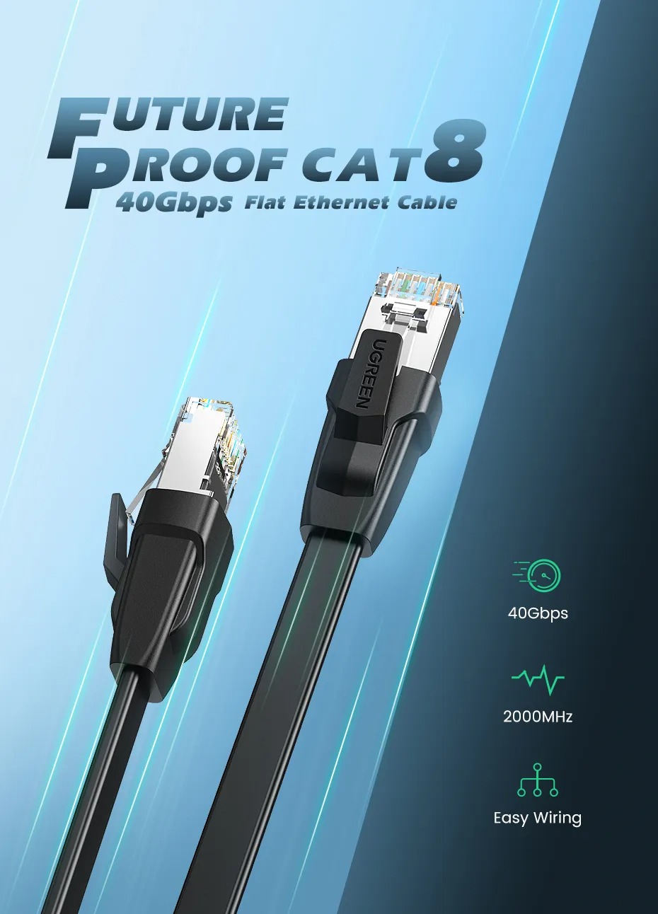 UGREEN 0.5m /1m /2m /3m /5m CAT8 U-FTP Ethernet Cable Pure Copper 30AW – JG  Superstore