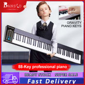Portable Bluetooth MIDI Keyboard with 88 Keys for Beginners - 
