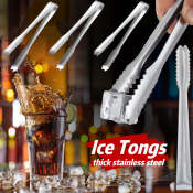 Large ice tongs stainless steel anti scalding clip small tong for food tongs for serving ice tong for candies small tongs for candy tong for snaks siomai tongs thongs for kitchen barbecue tongs steak tongs clip for cooking utensils bartender tools set