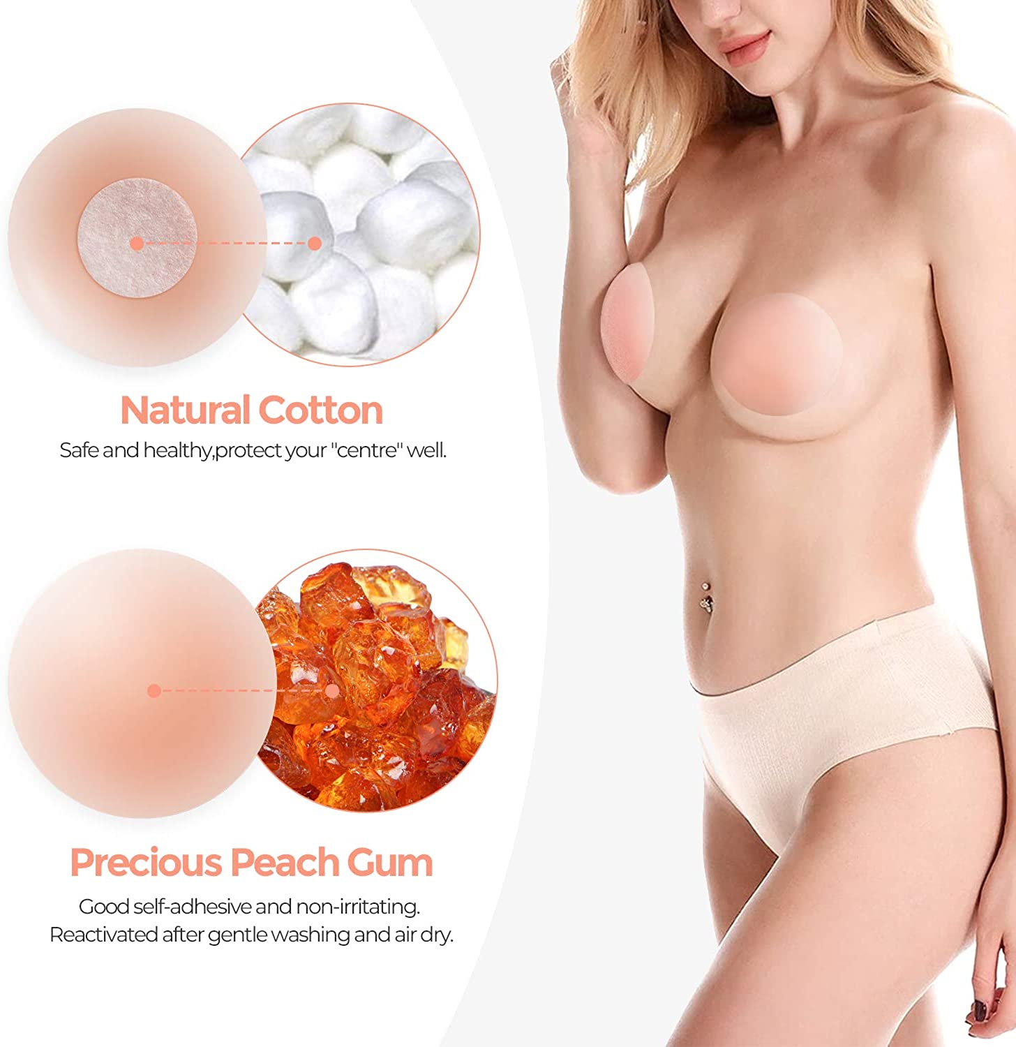 Nippleless Covers, Silicone Breast Lift Reusable Breast Pasties Petals 1  Pai