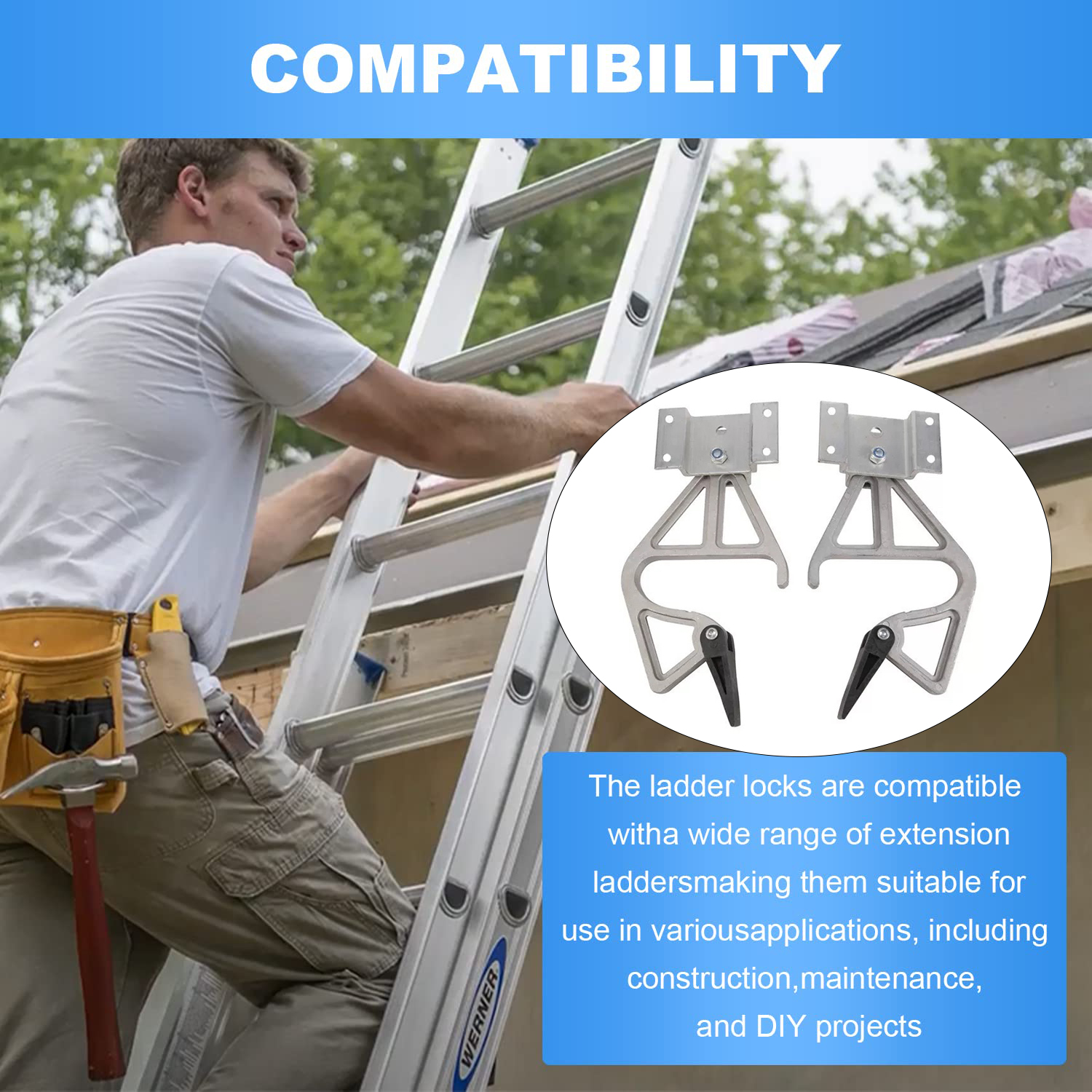 Ladder Locks Werner Aluminum Extension Ladder Lock Kit (Model 28-11 ...