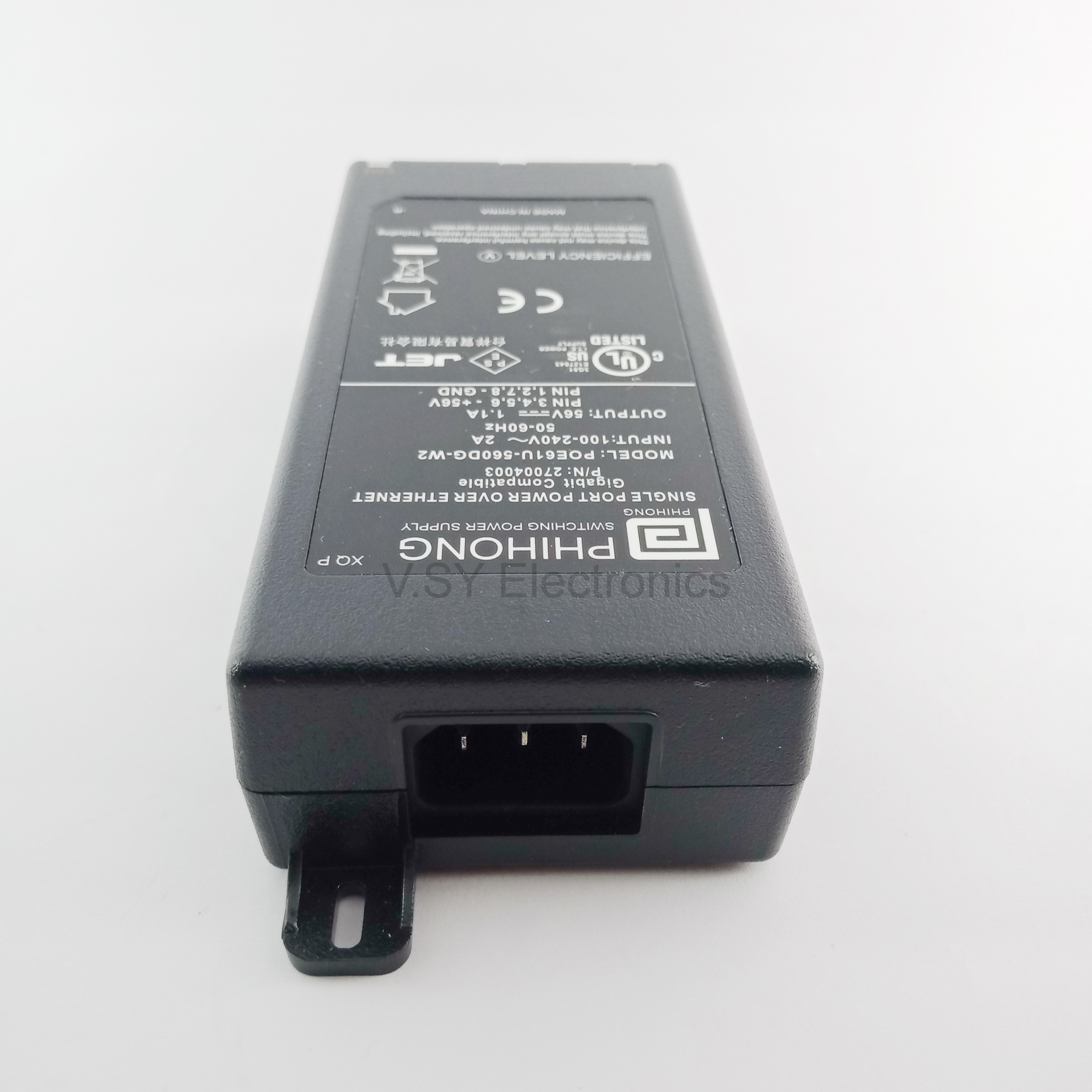 Phihong 56v DC 1.1a 60w Single Port Power Over Ethernet POE AC