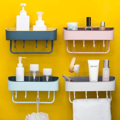 Bathroom Shelf Organizer with Towel Rack Multifunctional drain rack Shower Kitchen Rack Storage (1)