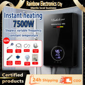 7500W Electric Water Heater with LED Display and Smart Thermostat