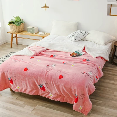 Mini Home Textiles Double Layers Smooth As Milk Blanket Throw Plush Warm Sleeping Blanket for Autumn Winter Blanket (13)