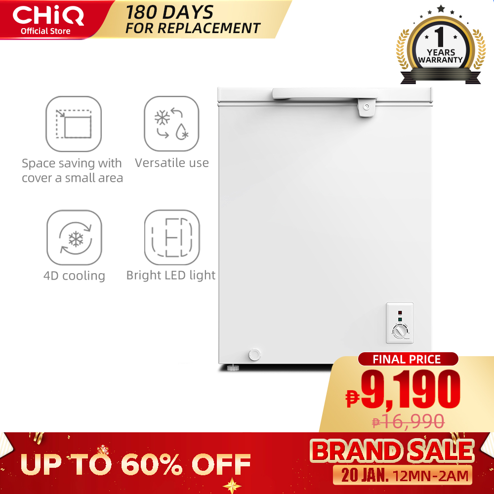 CHiQ CCF05DW 5 cu. ft. Chest Freezer 141 L Meat Freezer 4D Cooling ...