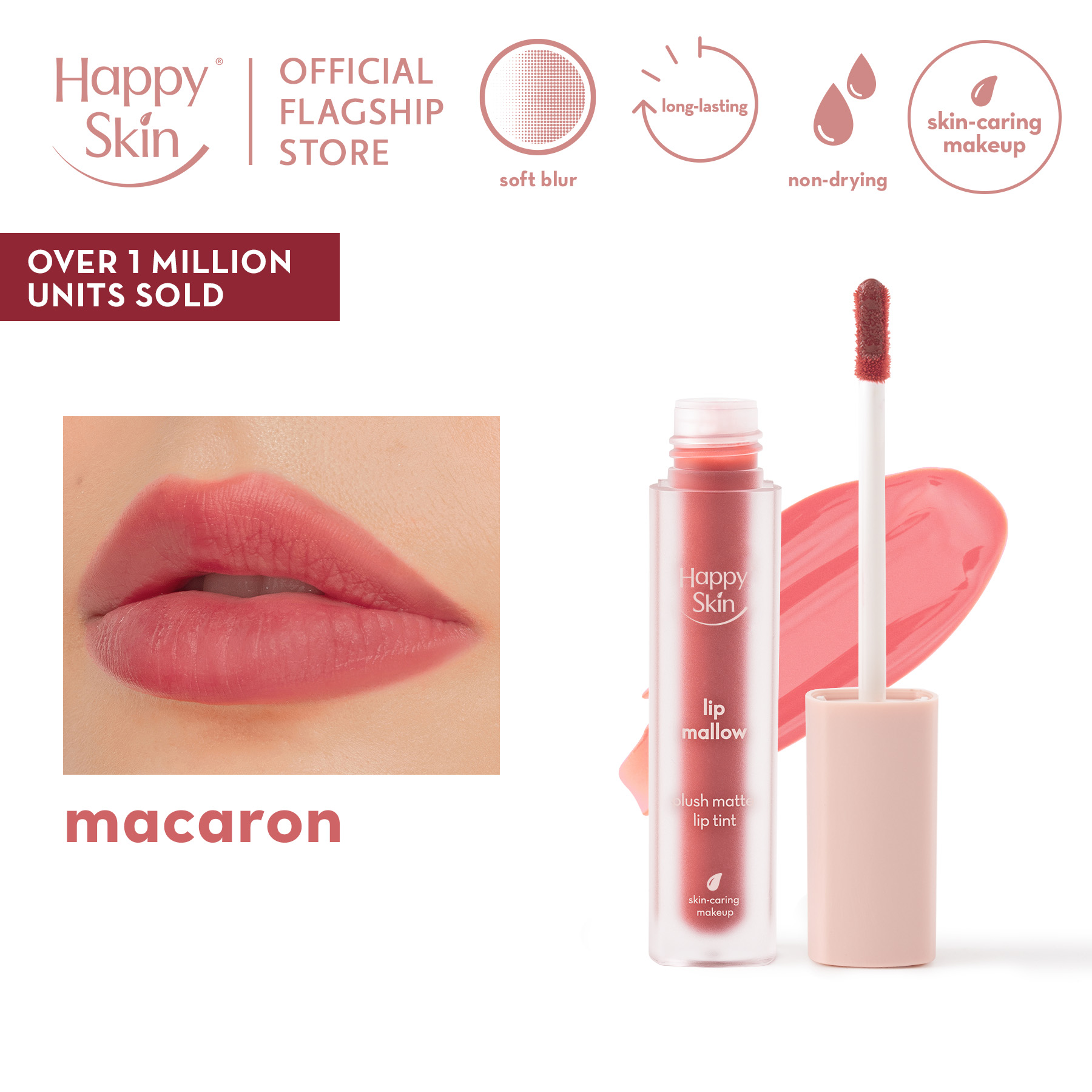 Discount on Happy Skin  shoes - SKU: Happy Skin Lip Mallow Plush Matte Lip Tint in Macaron