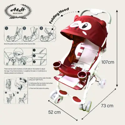 A&H High Quality Reclinable Baby Stroller Lightweight and easy to fold BDQ 210 (3)