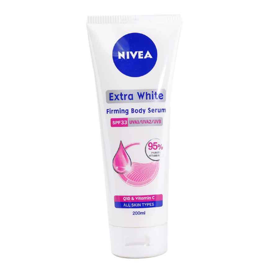 nivea extra white firming body serum spf 33