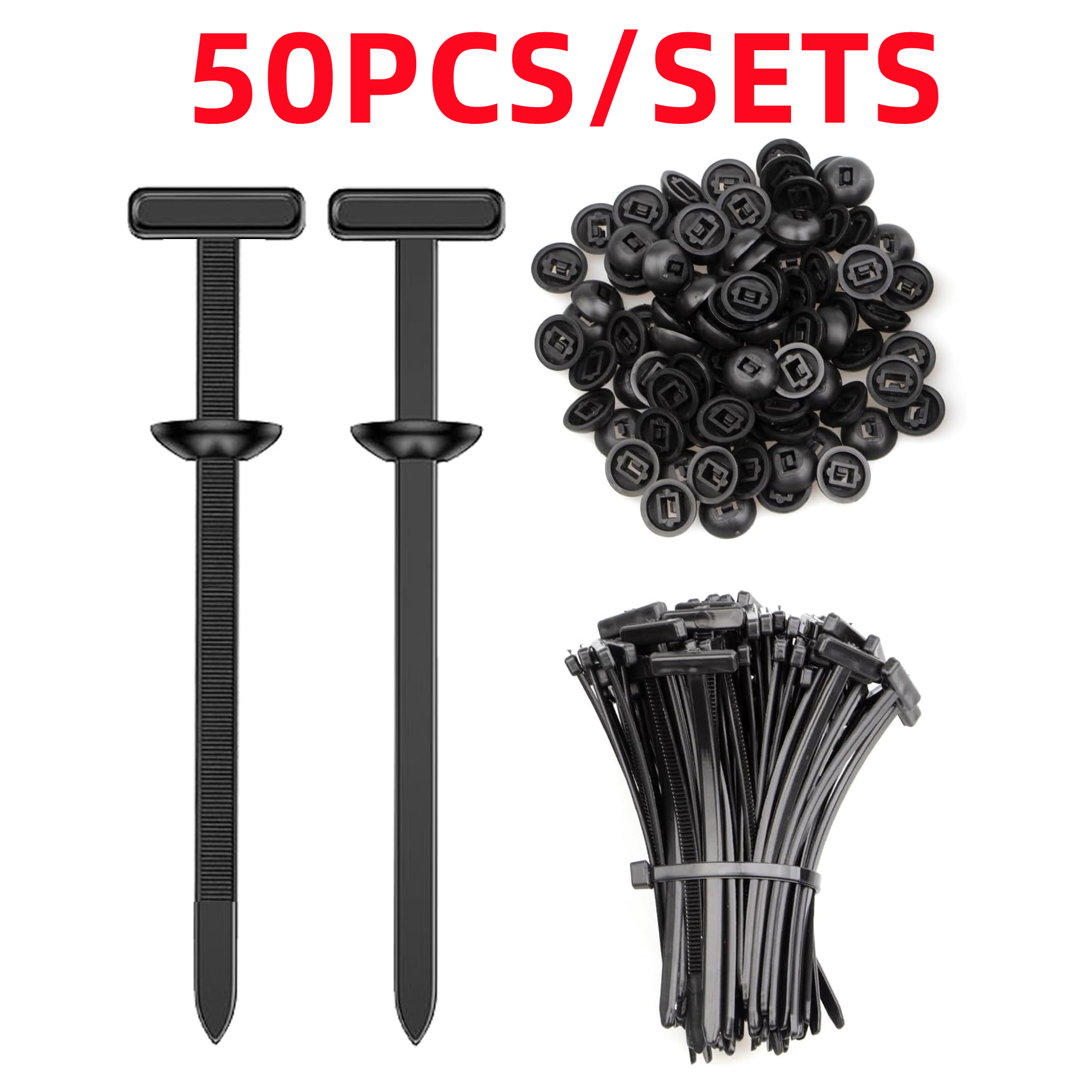 10/20/50/100PCS Nylon Universal Cable Tie Buckle, Automotive Zipper Clips, Grip Auto Zip Tie Buckles, Nylon Fastening Clip for Car Repairs, Button Ziptie, Plastic Cable Ties Tool Fasteners Car Body - Image 4