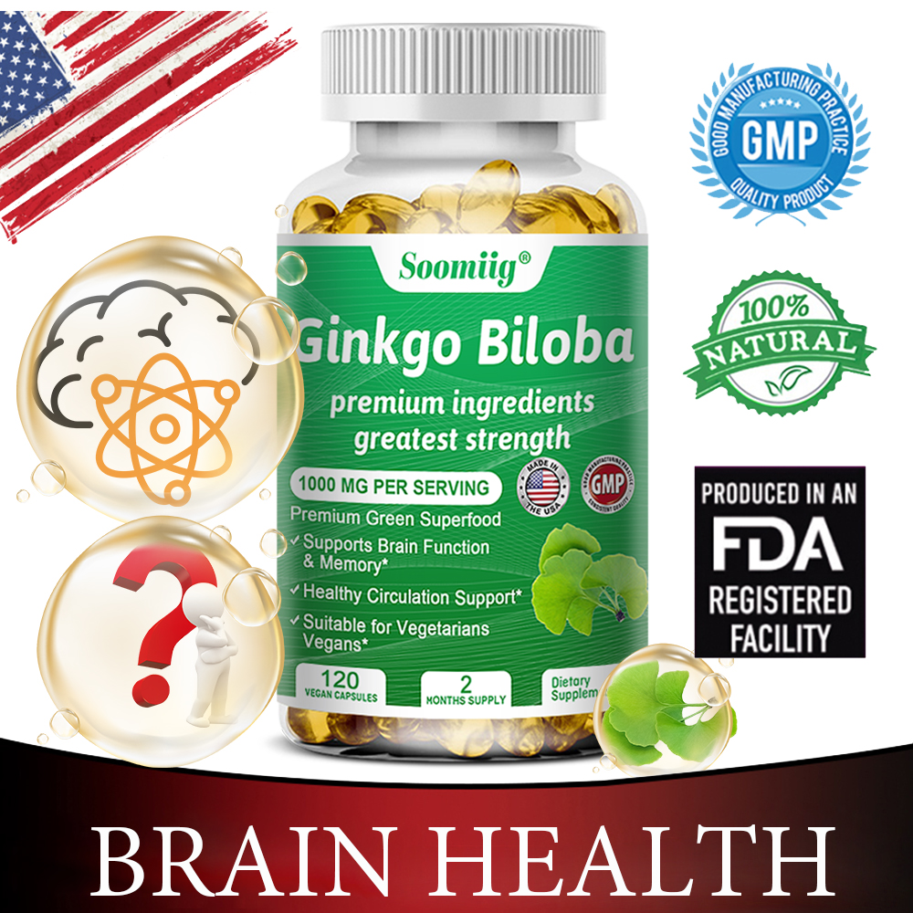 Soomiig Ginkgo Biloba for Brain and Immune Health, 120 Caps