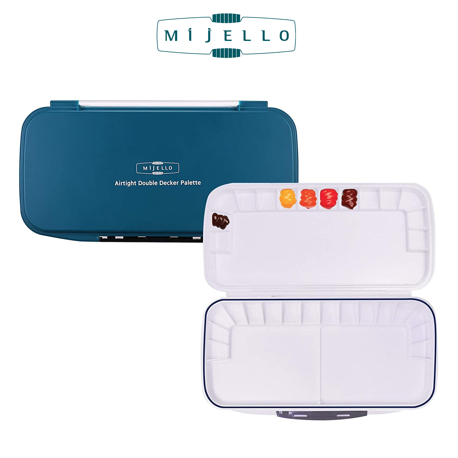 Mijello Watercolor Palette MWP-1640 Airtight Double Decker 40 Wells  335x175x30mm (13.18 x 6.88 x 1.18 inch)