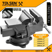 Tolsen Swivel Base Bench Vise w/ Anvil Hardened Jaws