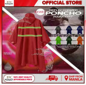 Waterproof Motorcycle Poncho with Reflective Back - High Quality