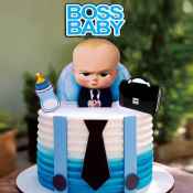 Ins Baby boss theme birthday paper card cake topper baking props dessert decorations materials