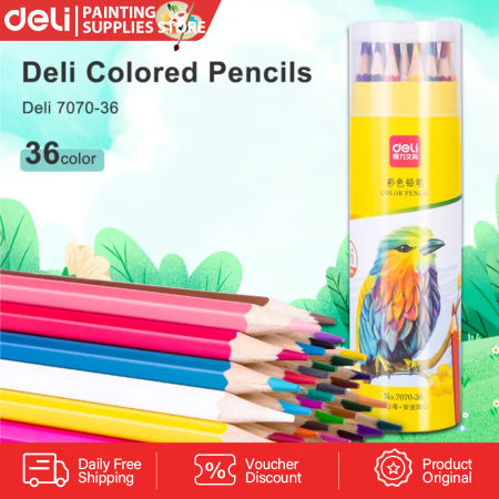 Deli Hexagonal Colored Pencils - 12/24/36 Colors Assorted (