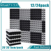Acoustic Foam Panels for Soundproofing - 12/24Pcs, High Density