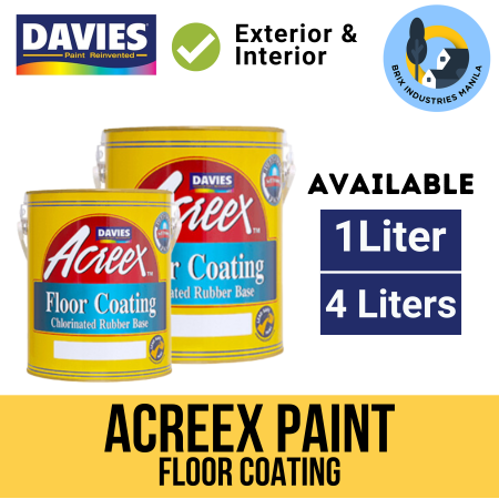 Davies Acreex Rubberized Floor Paint 1 Liter or 4 Liters Floor Coating Acreex Reducer Tile Red Brix Industries Manila