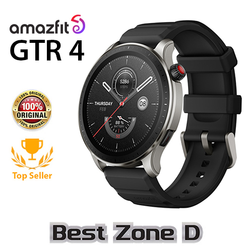 Amazfit GTR 4 (Superspeed Black) with Fluoroelastomer strap, Smart Watch, 150+ Sports Modes & Strength Exercise Recognition, Dual-band Positioning &  Route Import, 14-day Battery Life