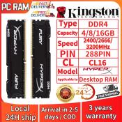 Kingston HyperX FURY DDR4 RAM - 4GB to 16GB Options