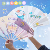Cute Cartoon Mini Hand Fan for Kids, Portable Plastic