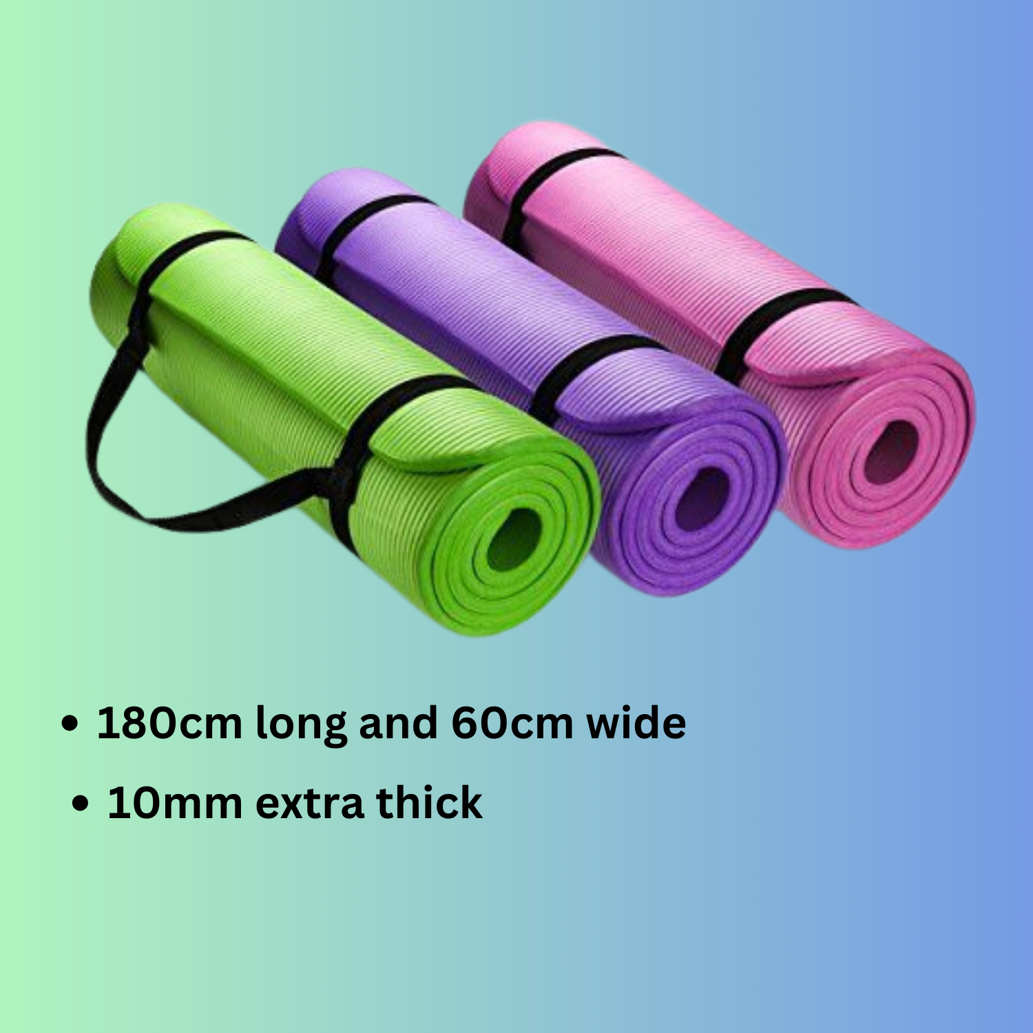 Hangable Yoga Matextra Thick Nbr Yoga Mat With Bandage & Bag - Non-slip  Pilates & Gym Mat