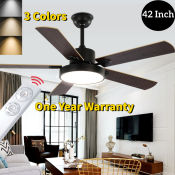 Modern 42" Ceiling Fan Light with Remote Control, 3 Colors