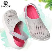 Crocs LiteRide Clog - Gray Pink Beach Sandals for Women/Men