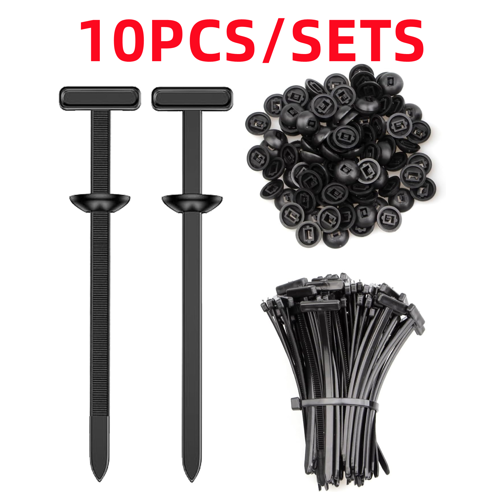 10/20/50/100PCS Nylon Universal Cable Tie Buckle, Automotive Zipper Clips, Grip Auto Zip Tie Buckles, Nylon Fastening Clip for Car Repairs, Button Ziptie, Plastic Cable Ties Tool Fasteners Car Body - Image 2
