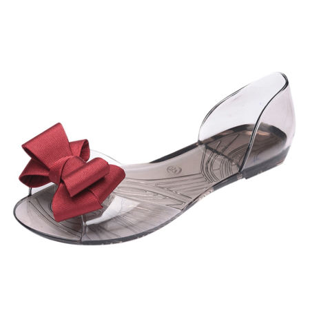 Korean Jelly Sandals for Women with Bowknot - 