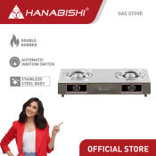 Hanabishi G7 Double Burner Gas Stove - Stainless Top