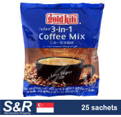 Gold Kili Instant 3-in-1 Less Sugar Coffee Mix 25 sachets