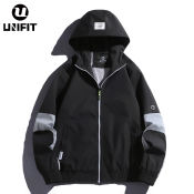 MOSO UNIFIT Waterproof Windbreaker Jacket with Hoodie